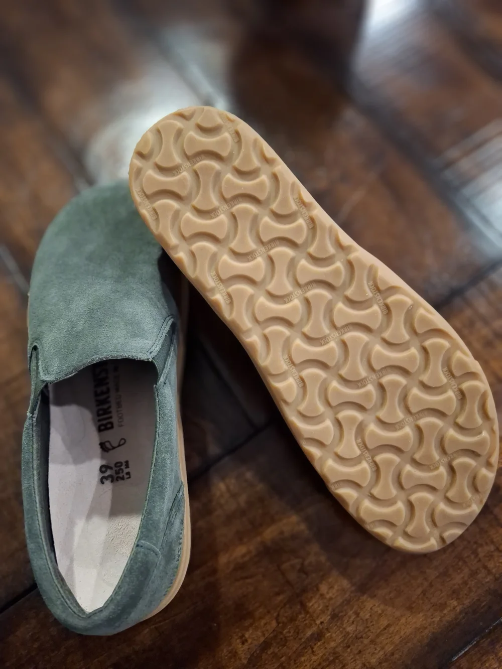 Birkenstock Oswego Suede Leather Slip On Shoes- Thyme Color EU39